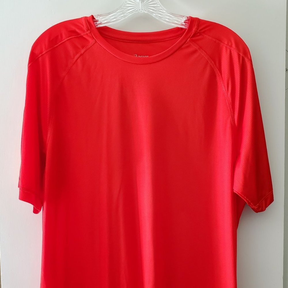 Asics Tech Shirt, Men's LG, Orange/Red